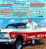 Sox & Martin 1964 Comet White & The Red White and Blue Car  Decal (1/25) - Image 1 of 0