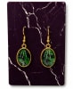 Gold Earrings with Jade color Python skin - Image 1 of 0