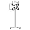 Mobile Monitor Cart Back to Back for Screens up to 100 lb. - Image 4 of 0