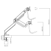 Triple Monitor Desk Mount for up to 27 inch flat screen monitors - Image 12 of 0