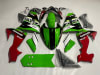 2006-2007 Kawasaki ZX-10R motorcycle fairings kit in green, black, red, and white with Monster Energy and Ninja decals, full replacement bodywork set. - Image 3 of 0