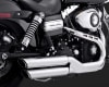 Harley Dyna Twin Slash 3" Slip-Ons Chrome Exhaust - Image 2 of 0