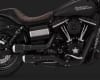 Harley Dyna Hi-Output Grenades 2-Into-2 Black/Pearl Nickle Exhaust - Image 4 of 0