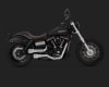 Harley Dyna Hi-Output Grenades 2-Into-2 Chrome/Black Exhaust - Image 3 of 0