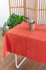 Orange Authentic Mexican Tablecloths, Table Covers.  An elegant, heavy cloth Mexican tablecloth. With its origins being from Oaxaca, this magnificent hand-loomed tablecloth radiates with quality craftsmanship. - Image 3 of 0