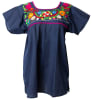 Mexican Embroidered Pueblo Blouse - Navy Blue - Image 1 of 0