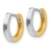 10K 2 Tone Gold Polished Huggies - Image 2 of 0