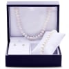 Three piece 6-6.5mm Freshwater Pearl Set. Includes 18" Strand, 7.5" Bracelet and Studs. All in sterling silver, presented in a wood gift box. - Image 2 of 0