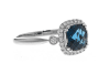London Blue Topaz and Diamond Ring 14K White Gold - Image 2 of 0