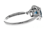 London Blue Topaz and Diamond Ring 14K White Gold - Image 3 of 0