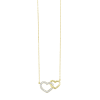 Double Heart Diamond Necklace 10K Yellow Gold - Image 2 of 0