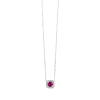 Lab Created Ruby & Diamond Pendant in 10K White Gold - Image 2 of 0