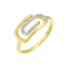 Diamond and 10K Yellow Gold Paperclip Ring - Image 2 of 0