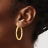 14K Polished 3mm Tube Hoop Earrings - Image 4 of 0