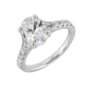 14K White Semi Mount for 2 Ct Oval Center - Image 1 of 0