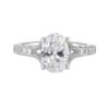14K White Semi Mount for 2 Ct Oval Center - Image 3 of 0