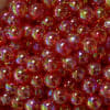 12mm Red Clear AB Finish Miracle Acrylic Bubblegum Beads - Image 2 of 0