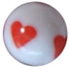 12mm white with red heart resin Bubblegum Bead - Image 1 of 0