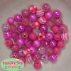12mm Mixed Style Hot Pink Faux Pearl Beads sold in packages of 50 beads - Image 1 of 0