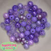 12mm Mixed Style Lavender Acrylic Beads sold in packages of 50 beads - Image 1 of 0