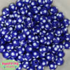 12mm Acrylic Royal Blue Polka Dot Bubblegum Beads sold by the bead - Image 2 of 0