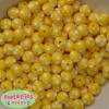 12mm Yellow Polka Dot Bubblegum Beads sold in packages of 50 beads - Image 1 of 0