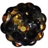 12mm Black and Gold Confetti Rhinestone Bubblegum Beads - Image 1 of 0
