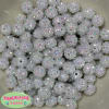12mm White Rhinestone Bubblegum Beads - Image 1 of 0