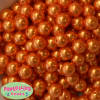 14mm Deep Orange Faux Pearl Bubblegum Beads - Image 1 of 0