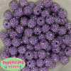 14mm Lavender Rhinestone Bubblegum Beads - Image 2 of 0