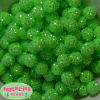 14mm Neon Lime Green Rhinestone Bubblegum Beads - Image 1 of 0