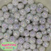 14mm White Rhinestone Bubblegum Beads - Image 1 of 0