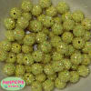 14mm Yellow Rhinestone Bubblegum Beads - Image 2 of 0