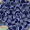16mm Blue Stripe Resin Bubblegum Beads - Image 1 of 0