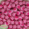 16mm Hot Pink Stripe Resin Bubblegum Beads - Image 2 of 0