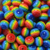 16mm Rainbow Stripe Resin Bubblegum Beads - Image 2 of 0