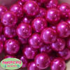 24mm Hot Pink Faux Pearl Bubblegum Beads - Image 2 of 0