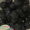 24mm Black Metallic Resin Rhinestone Bubblegum Beads - Image 2 of 0