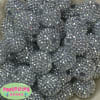 24mm Silver Metallic Resin Rhinestone Bubblegum Beads - Image 2 of 0