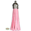 50mm Pink Leather Look Tassel - silver - Image 1 of 0