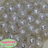 20mm White Foil Center Acrylic Bubblegum Bead - Image 1 of 0