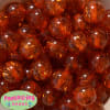 20mm Orange Glitter Acrylic Bubblegum Beads Bulk - Image 1 of 0