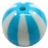 20mm Cyan Blue Melon Stripe Bubblegum Beads - Image 1 of 0