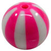 20mm Hot Pink Melon Stripe Bubblegum Beads - Image 1 of 0