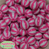 20mm Hot Pink Melon Stripe Bubblegum Beads - Image 2 of 0