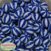 20mm Royal Blue Melon Stripe Bubblegum Beads - Image 2 of 0