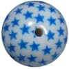 20mm Blue Star Print Solid Bubblegum Bead - Image 1 of 0