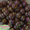 20mm Cocoa Brown Miracle AB Acrylic Bubblegum Beads - Image 1 of 0