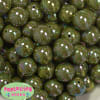20mm Olive Green Miracle AB Acrylic Bubblegum Beads - Image 2 of 0