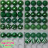 20mm Christmas and Emerald Green Mixed Bubblegum Beads 52pc - Image 2 of 0